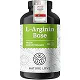 NATURE LOVE® L-Arginin Base mit Citrullin - 365 Kapseln - Hochwertiges pflanzliches Arginin in BASE Form mit 99,7+% Reinheit - Hochdosiert, vegan, in Deutschland produziert
