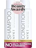 NYK1 Sulfatfreies Shampoo Und Conditioner (2 x 500ml) Ideales Keratin Shampoo Und Pflegespülung Nach Der Pflege Der Haare Für Haarglättung - Salzfreies Shampoos Ohne Sulfate Parabene Und Silikone