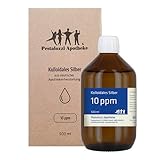 Kolloidales Silber 10 ppm aus Apotheken-Herstellung - 100% natürliches, kolloidales Silberwasser, ohne chemische Zusatzstoffe (500 ml)
