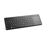 2-in-1 Mini Wireless Tastatur mit Touchpad - QWERTZ-Tastaturlayout, USB-Nanoempfänger, Ultraleicht, kompatibel mit Windows 10 & Windows 11