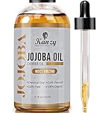 Kanzy Jojobaöl Bio Kaltgepresst 100% Rein Gold 120ml für Haut Haare Nägel Gesichtsöl Körperöl Vegan Hexanfreies Jojoba öl Anti-Aging Anti-Falten Natürlich Intensivpflege Feuchtigkeitspflege