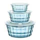 Set mit drei versiegelten Glas-Frischhaltedosen-Set mit Deckel, transparente Kunststoffbehälter, versiegelte Kunststoffbehälter, Müsli, Haferflocken, Lebensmittelbehälter für Geschäftsreisen