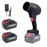 Kabellose Turbo Gebläse mit Zwei 4000mAh Akkus, Bürstenloses Laubsauger/Laubbläser, 130.000RPM Elektrische Staubgebläse Luftbläser zum Wegblasen von Laub, Schnee, Staub
