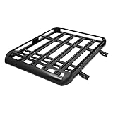 Aluminium Dachgepäckträger Korb, Universal Auto Dachgepäckträger SUV Gepäckkorb Wanne Gepäck Fracht Relingträger Alu Schwarz Roof Rack 68kg Belastung