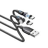 Magnetisches USB C Kabel [2Stück] Magnet Ladekabel Magnetisch Typ C Schnellladekabel mit Type C Adapter für Samsung S23 S22 Huawei Honor Xiaomi Redmi (3m*2)