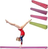 U`King Folding Gymnastik Schwebebalken, Gymnastik bar 2.1m/220 lbs Faux Suede Folding Gymnastik Ausbildung Balance Beam für Kinder Zuhause Gym Training Übung Sport Flanell