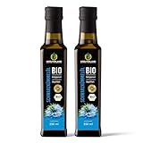 Kräuterland - Bio Schwarzkümmelöl ungefiltert - 500ml (2x250ml) - 100% rein, schonend kaltgepresst, ägyptisch, nigella sativa, vegan - Frischegarantie: täglich mühlenfrisch direkt vom Hersteller