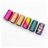 TXLEAPEY 6 Farben Rolle Heißfolienprägepapier Eloxiertes Aluminium Leder PU Vergoldung Wärmeeisenpapiere Heißprägemaschine Transferpapier
