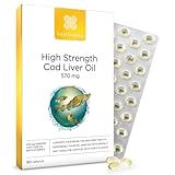 Healthspan Lebertran 570 mg | Unterstützt Gehirnfunktion, Herzgesundheit & Knochengesundheit | Mit 150 mg Omega-3-Fettsäuren pro Kapsel | Zusätzlich Vitamin A & Vitamin D | 180 Kapseln