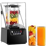 Leiser Standmixer 2200W mit Schallschutzhaube – Hochleistungsmixer 2L für Smoothies, Protein Shakes, Cocktails, Babynahrung, Nussmus & gewerblichen Einsatz