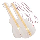 Beaupretty 2 Stück Teiliges Holz Gitarren zum Selbergestalten DIY Kinderbastelset für Jungen und Mädchen Unbemalte Holz Gitarre zum Bemalen und Kreativen Gestalten Fördert Handfertigkeit und