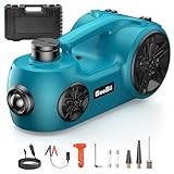 Seesii Wagenheber Hydraulisch 5T 3T 2T: 3-in-1 Wagenheber Elektrisch 12V mit Tire Inflationspumpe & LED-Licht, passend für Auto, SUV, MPV & Van（15,5-45 cm Hub Reifen wechseln Garagenreparatur