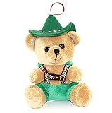 Teddybär Tracht Alois braun/grün mit Lederhose und Hut 15cm Plüschteddybär