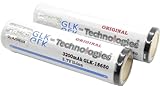GLK-Technologies® 2X 18650 Akkuzellen Protected geschützt 3200 mAh 30A / 3,7V Li Ion Akku Wiederaufladbarer Batterie Inkl Akkubox
