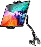 Schwanenhals Spinning Bike Tablet Halterung, woleyi Indoor Lenker Laufband Fahrrad Tablet Halter Ständer mit Flexible Lang Arm, für iPad Pro 12.9 11 .9.7, Air Mini, iPhone 4-13' Handys und Tablets