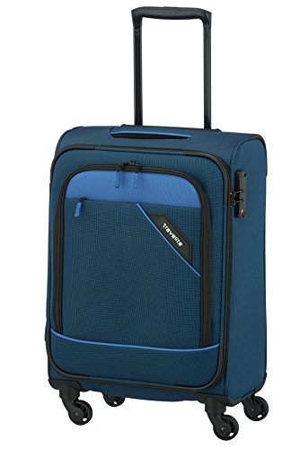 travelite 4-Rad Weichgepäck Koffer Handgepäck erfüllt IATA Bordgepäck Maß mit TSA Schloss + Aufsteckfunktion, Gepäck Serie DERBY: Stilvoller Trolley in Two-Tone-Optik, 55 cm, 41 Liter
