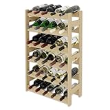 Lenmar Serie RW Weinregal aus Holz für Flaschen, Natur, RW-1, Wein, Flaschenregal, Kellerregal, Regale, Flaschenhalter (RW-1-30, 86 x 53 x 25, 6 liegen, für 30 Flaschen)