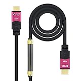 Hochwertiges HDMI-2.0-Kabel unterstützt 4K bei 60 Hz und verfügt über einen Repeater um das Signal bis zu 25 Meter zu erhalten. Schwarzes Design und Typ-A-Stecker an beiden Enden, perfekt für Audio