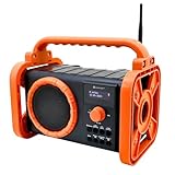 Soundmaster DAB80 OR Baustellenradio mit DAB+ UKW Bluetooth und Li-Ion Akku IP44 Staub- und spritzwassergeschützt