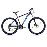 BERLIN BIKE Mountainbike MTB1 – mit komplettem Shimano Set - 21 Gang Shimano FD-TZ500/RD-TY300D, Dacron Hydraulische Scheibenbremsen (Schwarz-Blau, 27,5 Zoll und 46 cm Rahmenhöhe)