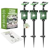 ISOTRONIC® Wasserstrahl Plus Licht Tiervertreiber Solar | Solarbetriebene Hunde-Katzen-Abwehr | Vogel-Reiher-Schreck für Garten | Bewegungsmelder I Reichweite einstellbar I Wildtierabwehr (3)