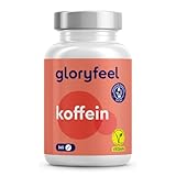 Koffeintabletten - 200mg pro Tag für 1 Jahr Vorrat - 365 Tabletten - Wachmacher hochdosiert - Sorgfältig laborgeprüft & 100% vegan - gloryfeel