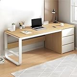 Moderner Computertisch mit Schublade, stabiler Schreib- und Gaming-Tisch, 120 cm, Arbeitsplatz für Laptop und Schminktisch, stilvoller Arbeitstisch, schwarzes Finish
