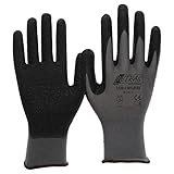 NITRAS Nylotex 3520 Nylon-Latexhandschuhe Arbeitshandschuhe 12 PAAR, Grau/Schwarz, 9