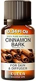 Kukka Cinnamon Bark Essential Oil for Pain Relief - Natural Cinnamon Bark Oil for Health - 100 Therapeutic Grade Essential Oils for Aromatherapy - 10ml