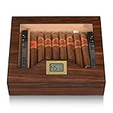 Volenx Humidor, Handgefertigter Humidor Zigarren, Zigarrenetui mit Humidor Befeuchter und Hygrometer für ca. 25-35 Zigarren, Tolle Geschenke für Männer (Keine Zigarren)