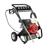 190Bar Benzin Hochdruckreiniger, 4-Takt Terrassenreinger, 7.5HP Hochdruckreiniger mit Benzinmotor für Reinigung Decks, Höfen, Gehwegen und Autos