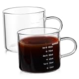 PRETYZOOM 2 Stück Milchbecher Aus Glas Glasbecher Für Messbecher Espressotassen Espresso Ausgießbecher Klarglas Kaffeebecher Milchkännchen Behälter Kaffeebecher Aus Glas
