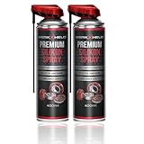 2x WerkXheld Silikonspray Gleitspray : Premium Schmieröl, Kriechöl & Sprühfett - Laufband Öl, Silicone Spray, Silikonfett für Dichtungen, Kunststoff, Gummi, Holz & Metall