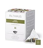 Althaus Tee GRÜN MATINEE ⋅ Grüner Tee im Pyramidenbeutel PYRA PACK ⋅ Aromatisierter Grüner Tee mit exotischem Fruchtgeschmack ⋅ 15 x 2,75g