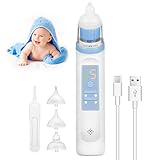 Nasensauger Baby, Elektrischer Nasensauger Staubsauger für Neugeborene, Nasenschleim Sauger, Nasenreiniger Wiederaufladbar mit Musik und Licht, 3 Größen Tip, für Säuglinge/Kleinkinder
