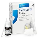 AMOROLFIN ADGC 50 mg/ml 5ml - wirkstoffhaltiger Nagellack zur effektiven Behandlung von Nagelpilz - Set mit 30 Einwegpfeilen, Alkoholtupfern und 10 Spateln - transparent & wasserfest