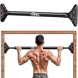 Pameil Klimmzugstange Türrahmen, Pull Up Bar Tragkraft bis 200 Kg, Reckstange Ohne Schrauben 75-94cm Ausziehbar, Neues 360° Drehbares Zahnradschloss (Schwarz, 75-94cm)