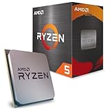 AMD Ryzen 5 5600 Prozessor (Basistakt: 3.5GHz, Max. Leistungstakt: bis zu 4.4GHz, 6 Kerne, L3-Cache 32MB, Socket AM4) 100-100000927BOX, Schwarz