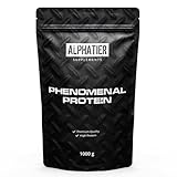 Alphatier Proteinpulver Vanille 1 kg - Eiweißpulver - Vanilla Protein Tozu Proteinshake ohne Whey, Zucker + Laktose - Eiweiß Pulver 1000 g