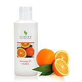 SCHUPP Massage-Öl Orange, 200ml - Massageöl für gute Gleitfähigkeit - kräftigendes & stimulierendes Öl - pflegende & schützende Inhaltsstoffe - Made in Germany
