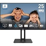 MSI PRO MP251P 24,5 Zoll Full HD Büromonitor - 1920 x 1080 IPS-Panel, 100 Hz, augenfreundlicher Bildschirm, integrierte Lautsprecher, 4-Fach verstellbar - HDMI 1.4b, D-Sub (VGA)