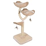 zooplus Kratzbaum Cat´s Flower | extra Dicke Bodenplatte | 2 Schlafkörben aus Wasserhyazinthe | inkl. Katzenspielzeug | robust und standfest | Höhe: 130cm