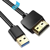 Ankky USB-auf-HDMI-Kabel, USB 2.0-Stecker auf HDMI-Stecker, Ladekabel, Splitter-Adapter, 2 m