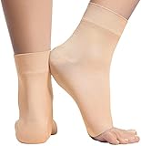 UONNER Sprunggelenkbandage Knöchelbandage Fußbandage für Herren und Damen Plantar Fasciitis Socken Kompressionssocken für Sport Fussball Fitness (Skin, XL(25-28cm))
