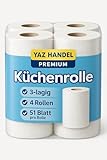 Küchenrollen Palette, 3-lagig, 24 Packungen, 100% Zellstoff, Extra Saugfähig, Großpackung für Gewerbe, 768 Rollen pro Packung