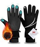 FORVEVO Skihandschuhe Herren Damen wasserdichte,Winterhandschuhe Herren Warme,3M Thinsulate Touchscreen Winddicht Snowboardhandschuhe für Laufen Skifahren Wandern Motorrad Radfahren(L)