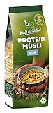 biozentrale Müsli Protein Pur 375 g, Bio vegan, Ideal vorm Sport, als Früshstück und als Müsli to go, Alternative zum Proteinriegel