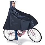 ADERTOS Regenponcho Fahrrad Regencape Wasserdicht Fahrradregenponcho mit Kapuze Reflektierend Radfahren Regenumhang Fahrradponcho Regenmantel für Damen Herren Erwachsene Fahrradfahrer