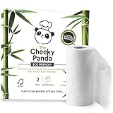 The Cheeky Panda Küchenrolle Bambus 200 Blatt | 2-Lagig Papierhandtücher | 2 Rollen | Super Saugfähig und Nachhaltig