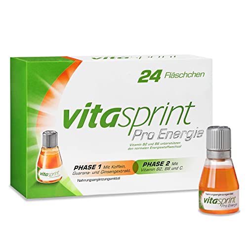 Vitasprint Pro Energie Trinkfläschchen – Nahrungsergänzungsmittel für verbesserte Konzentration* – 1 x 24 Trink-Ampullen